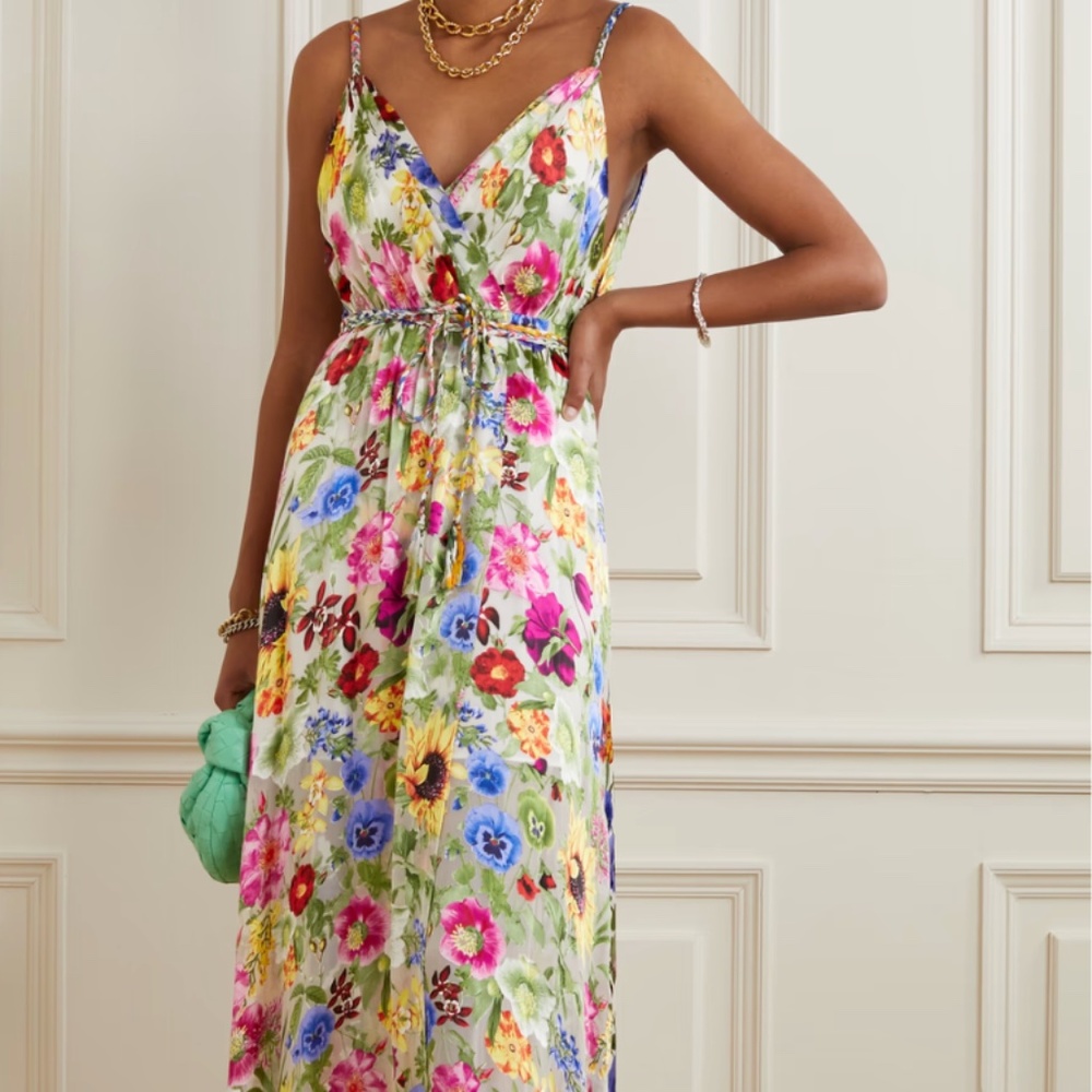 Alice + Olivia Samantha Mock-Wrap Dress w/ Belt